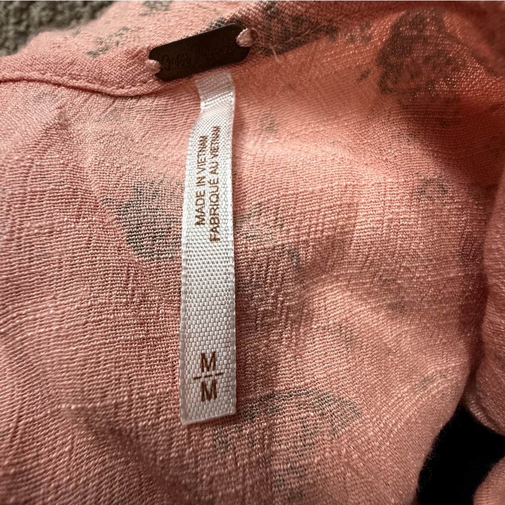 Free People Coral Orange Blouse with Front Cut-Out - Picture 6 of 7